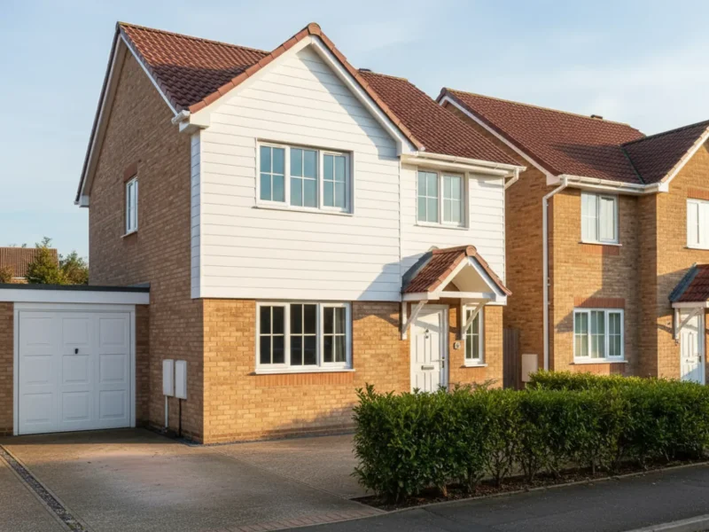 Front view of a house in Chipperfield with newly installed UPVC cladding, fascias, and soffits